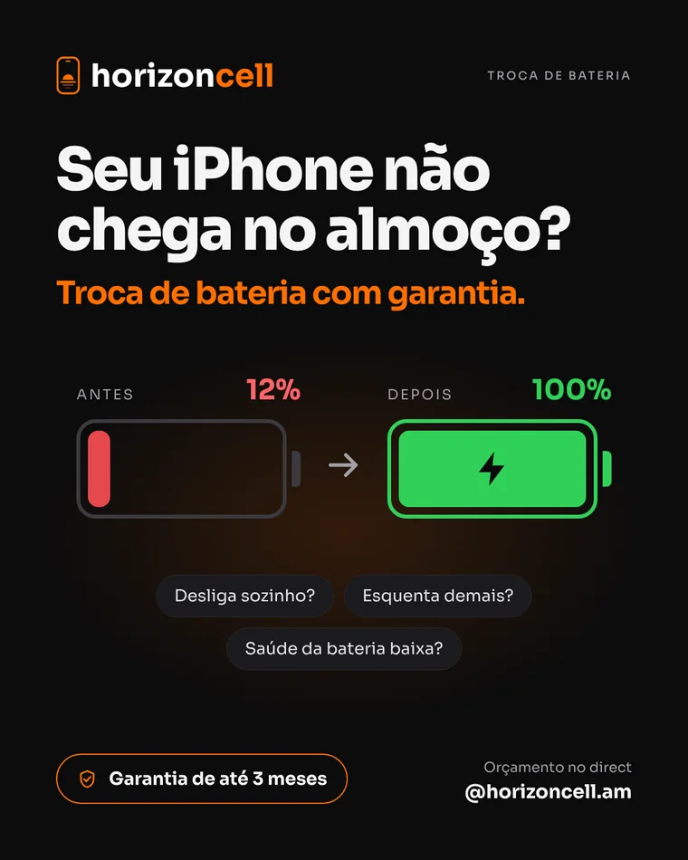 Arte da Horizon Cell: troca de bateria.